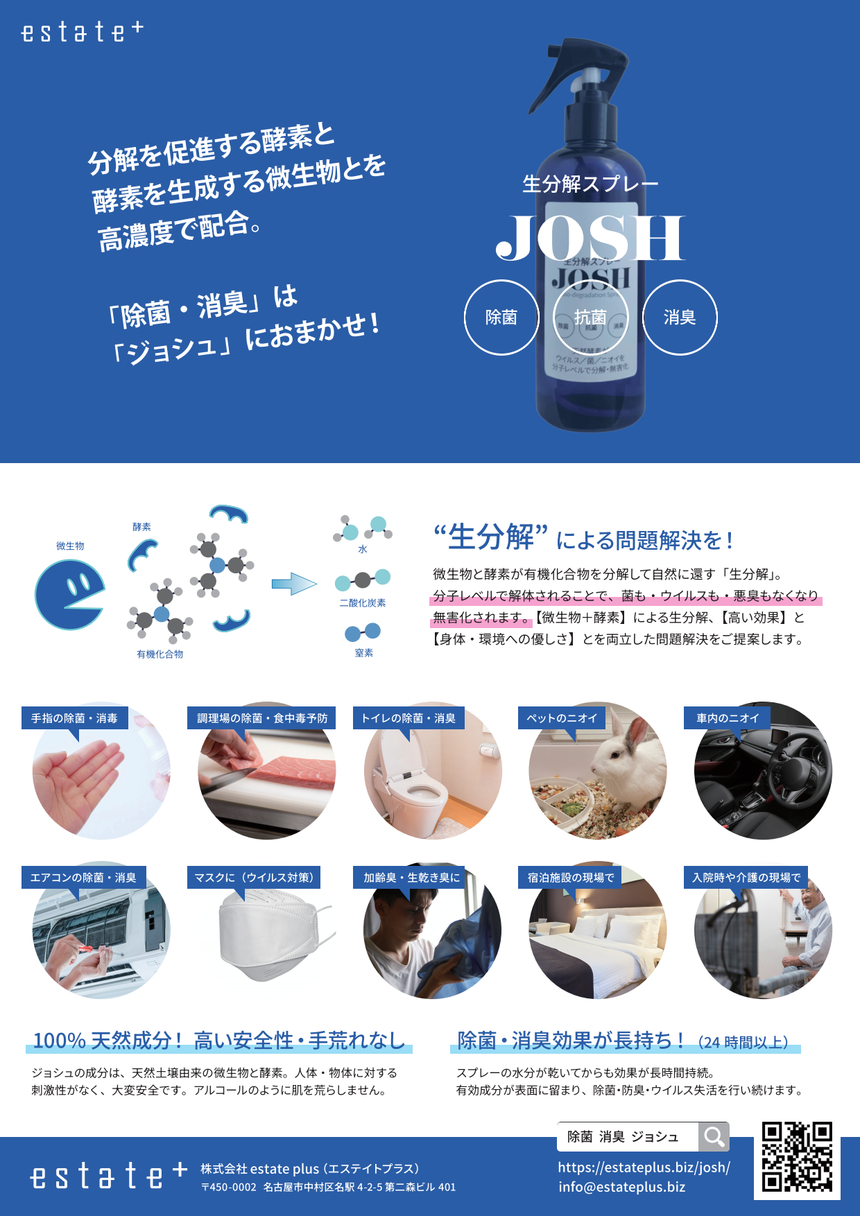 生分解スプレーJosh A4フライヤー おもて